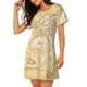 thumbnail image 2 of Easygdp World Map Camisón de manga corta para mujer, informal, estampado, 2 of 6