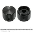 thumbnail image 4 of Uxcell 4 Pcs Aluminium Potentiometer Knobs, 1/4"(6.4mm) IDx7/8"(20mm) ODx5/8"(15.5mm) Height Universal Volume Tone Control Knobs for Guitar, Bass, Arrow Indicator, Black, 4 of 7