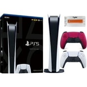 PlayStation 5 Digital Edition with PS5 Cosmic Red Controller & Tyler 2 in 1 Screen Cleaner Limited Bundle