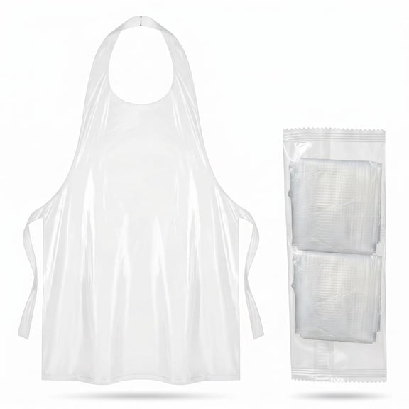 200Pcs Disposable Aprons for Adults, Plastic Painting Aprons, Waterproof Adult Aprons for Painting Housework Picnic Party