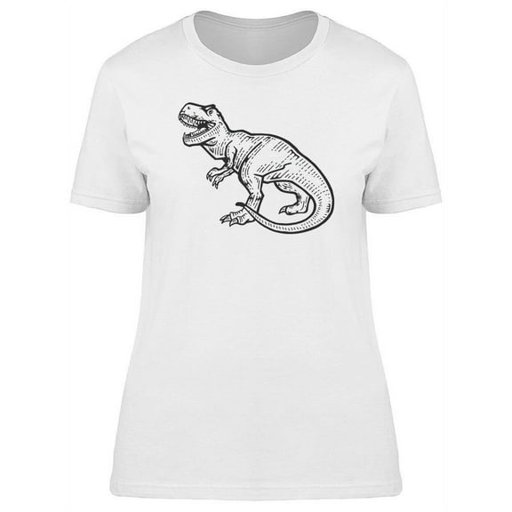 Tyrannosaur Dinosaur Engraving T-Shirt Women -Image by Shutterstock, Female Large