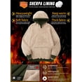 thumbnail image 3 of Sudadera con capucha TACVASEN para hombre, gruesa, con forro sherpa, color verde militar, 3 of 7
