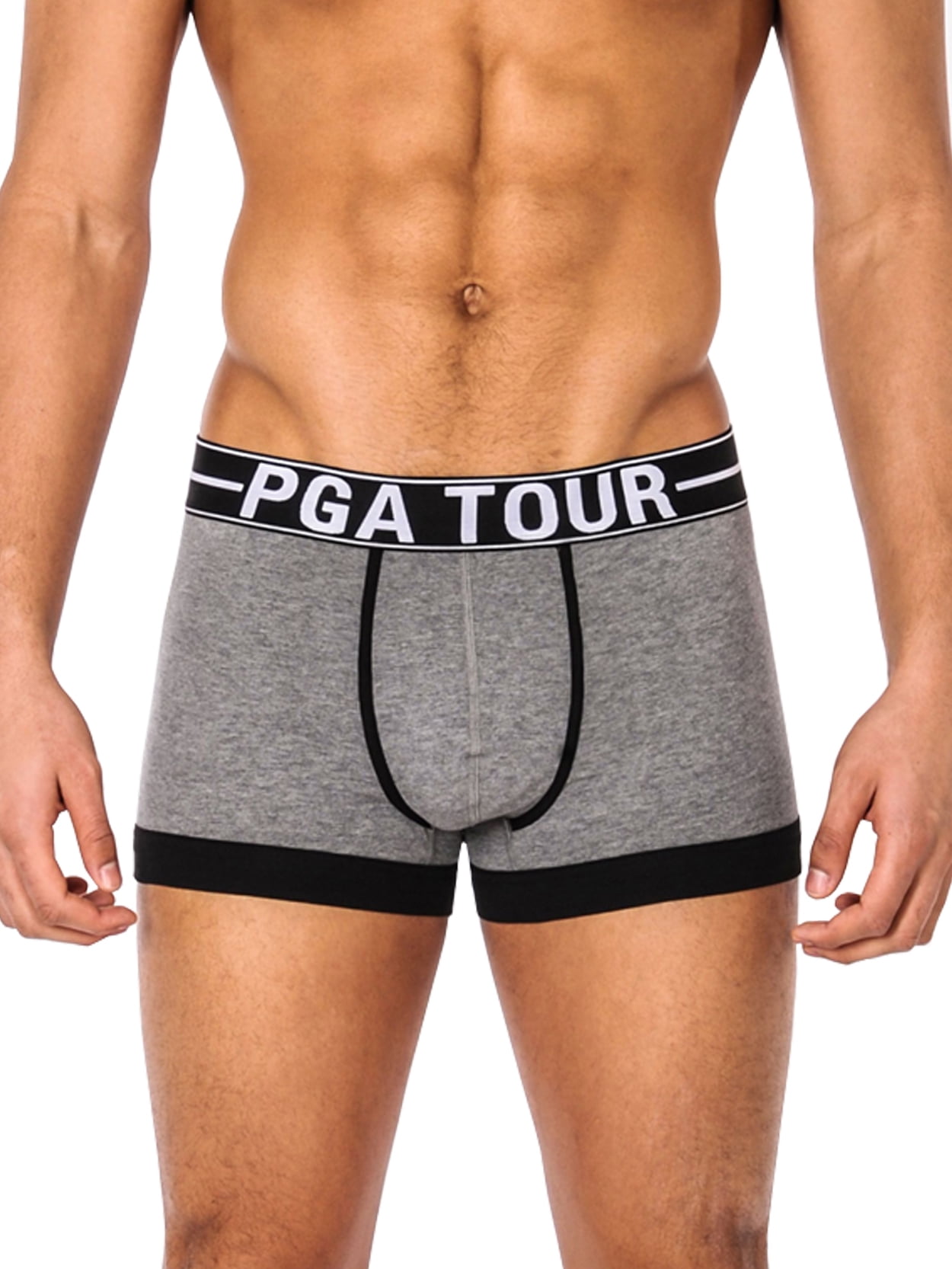 PGA Tour Men's Solid Stretch Sport Trunk Underwear (2-Pack), Large White -  