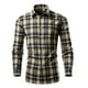 thumbnail image 2 of pstuiky camisas de manga larga para hombre, Camisa de manga larga a cuadros con botones para hombre, informal y de moda, con solapa. Camisa de manga larga con solapa para hombre. s, 2 of 5