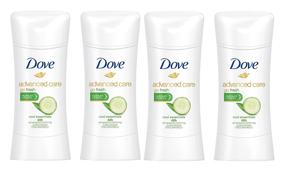 Dove Antiperspirant For Sweat Block Cool Essentials 48-Hour Deodorant Protection 2.6 oz 4 count