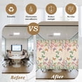 thumbnail image 5 of Pink Flowers Window Privacy Film,Spring Floral Butterfly Elegant Pastoral Botanical Static Cling UV Sun Blocking Window Tint Day and Night,Non-Adhesive One Way Privacy Cover 17.7''x78.7'', 5 of 7