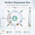 thumbnail image 7 of Boat Ship Steering Wheel with Fish Net and Shell Accents, Charming White Wall Decor for Beach-Inspired Home, Wood, 7 of 7