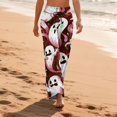 thumbnail image 4 of IYYVV Halloween Pajama Pants for Women 2026 Pjs Bottoms Drawstring Wide Leg Jogger Lounge Yoga Sweat Pants Vermilion S, 4 of 6