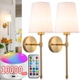 thumbnail image 1 of Aplique de pared YHCDLAMP recargable 10000 mAh RGB con control remoto, paquete de 2, 1 of 9