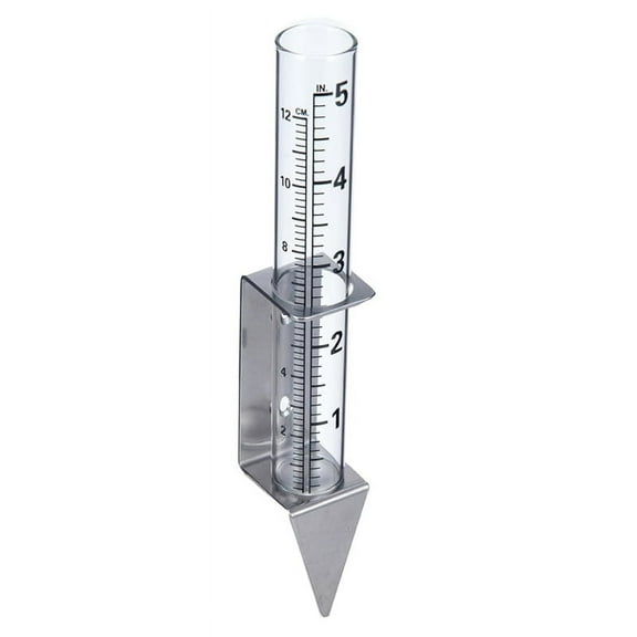 5 inch Capacity Rain Gauge with Tube,2 in 1 Stainless Steel Holder