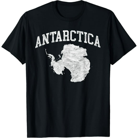 Antarctica Map Minimalist Distressed Vintage 80s South Pole T-Shirt