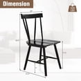 thumbnail image 4 of Giantex Set of 2 Windsor Chairs w/ Solid Rubber Wood Frame, Windsor Style Armless Chairs, Black, 4 of 7