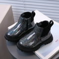 thumbnail image 2 of Povozer Girl Boots Kids Ankle Boots Warm Boots Low heel Short Booties(Black,8), 2 of 6