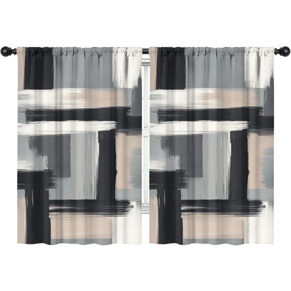 Blackout Kids Curtains,Black and Grey Abstract Art Artwork Childrens Insulated Curtains Set Of 2,Bedroom Essentials,Toddler Room Decor 42x63in(106x160cm)