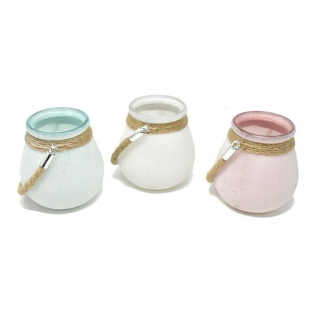 Colored Jars - Assorted Sandy Colored Glass Jars, 4-1/4-Inch, 3-Piece