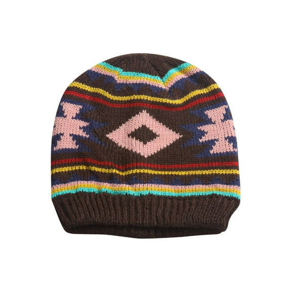 Tribal Fashion Design Beanie Cap - Brown
