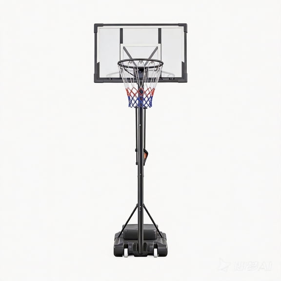 Bexfil 44'' Portable Adjustable Basketball Goal Hoop Stand System, 5.3-10 FT Adjustable with Weight Bag Wheels Outdoor