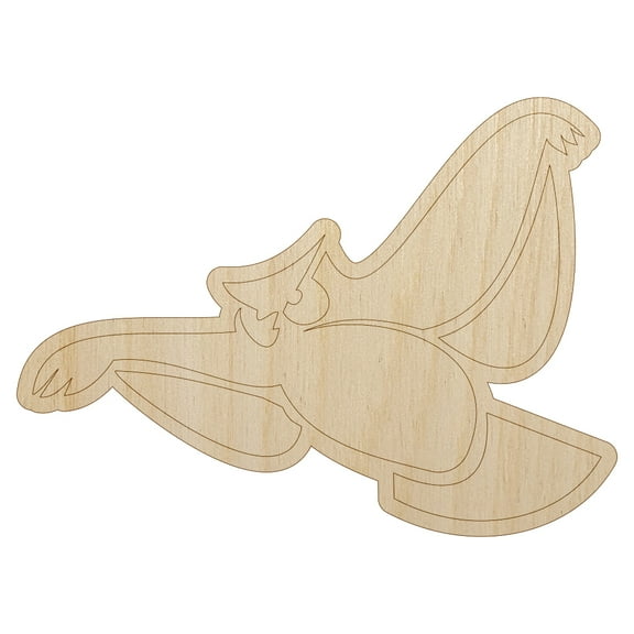 Owl Flying Bird Doodle Wood Shape Unfinished Piece Cutout Craft DIY Projects - 4.70 Inch Size - 1/8 Inch Thick