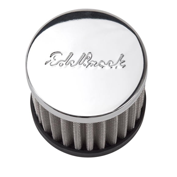 Edelbrock Crankcase Breather Filter 4420 Victor; Push-In; Chrome Top; Stamped Edelbrock Logo