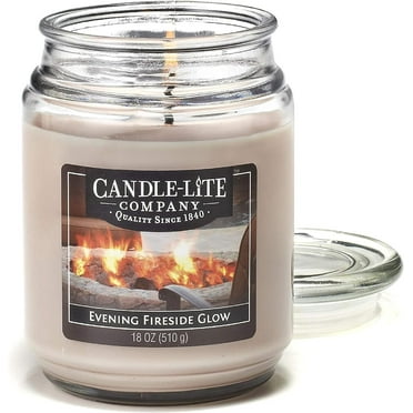 Candlelite Scented Evening Fireside Glow Single-Wick Jar Candle, 18 oz