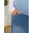 thumbnail image 5 of INSPIRE CHIC Womens Maternity Jeans Ripped Distressed Lace Patchwork Over the Belly Support Pregnancy Denim Pants 2XL Blue, 5 of 6