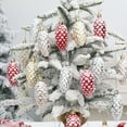thumbnail image 2 of JANGSLNG 5Pcs/Box Christmas Hanging Pinecone Glitter Reusable Unbreakable Xmas Tree Decoration Plastic Pine Cone Ornament Party Supplies, 2 of 7
