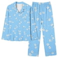 thumbnail image 4 of Jamicy Loungewear Sets Woman Gifts for Women Fashion Women's Printed Pajamas Set Long Sleeve Sleepwear Womens Button Down Nightwear Pajama Sets, 4 of 6