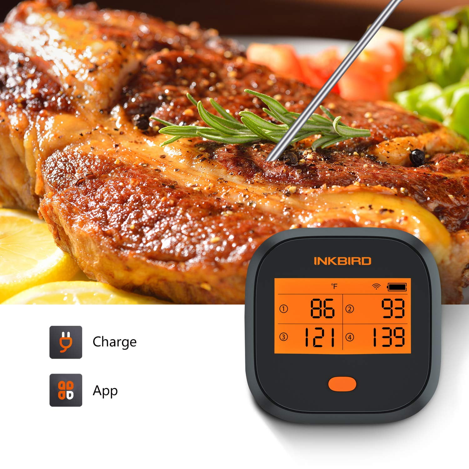 Inkbird Wifi Meat Thermometer Food Wireless Digital Cooking Kitchen Grill  Smoker