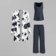 thumbnail image 4 of Hvot&aat 3 Piece Outfits for Women Slim Long Sleeve Cardigan Sleeveless Top Wide Leg Pants Casual Sets for Wedding Guest Party, 4 of 4