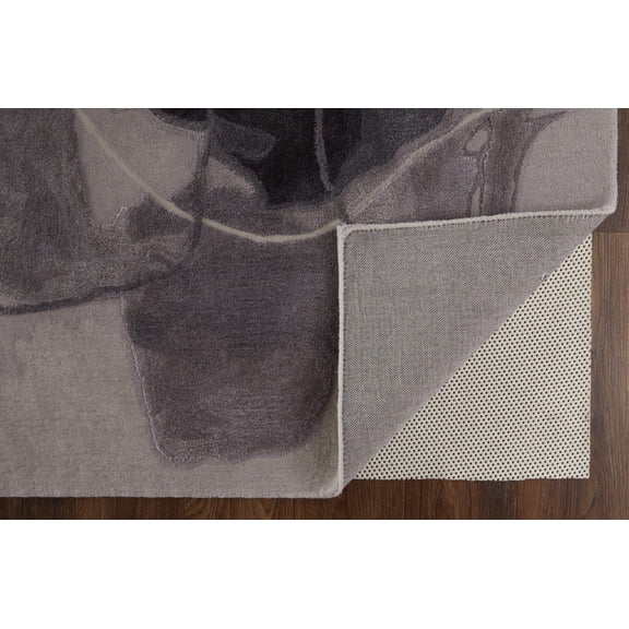 5' X 8' Blue and Gray Abstract Hand Tufted Area Rug