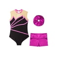 thumbnail image 3 of Jizyo Girls Tumbling Outfits Biketards with Shorts Gymnastics Leotards 4-16 Years Sports Workout Hot Pink 8, 3 of 7