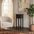 thumbnail image 3 of Furnibear 2 Tier Slim Nightstand Bedside Table with Drawer Shelf - Black - Bedroom Accent Nightstand Furniture, 3 of 9