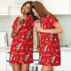 thumbnail image 4 of Fotbe Christmas Deer 1 Bata de Dormir para Mujer con Estampado, Camisón de Algodón de Manga Corta, Ropa de Dormir Casual, 4 of 6