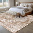 thumbnail image 4 of Brown Coastal Area Rugs 6'x9', Washable Small Throw Rugs for Kitchen Dining room, Nautical Coral Starfish Shell Turtle Summer Indoor Outdoor Rug Non-Slip Low Pile Carpet Runner Reversible Floor Mats, 4 of 8