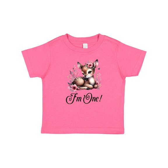 Inktastic 1st Birthday Cottagecore Baby Girl Deer Girls Baby T-Shirt