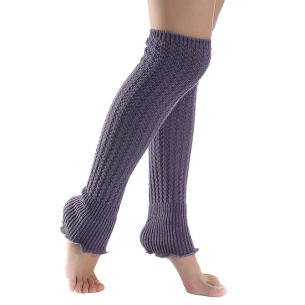 Peplum Frill Long Crop Mujeres Tejer Medias Calcetines sin dedos Botas Pila Chica Medias Advancent PS11641-07