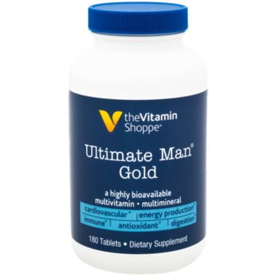 Ultimate Man Gold Multivitamin, High Potency Multi – Energy  Antioxidant Blend, Daily Multimineral Supplement for Optimal Men’s Health, Gluten  Dairy Free (180 Tablets) by The Vitamin