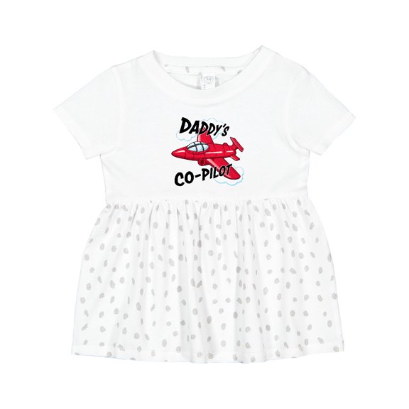 Inktastic Daddys Co-pilot for Fathers Day Girls Baby Dress