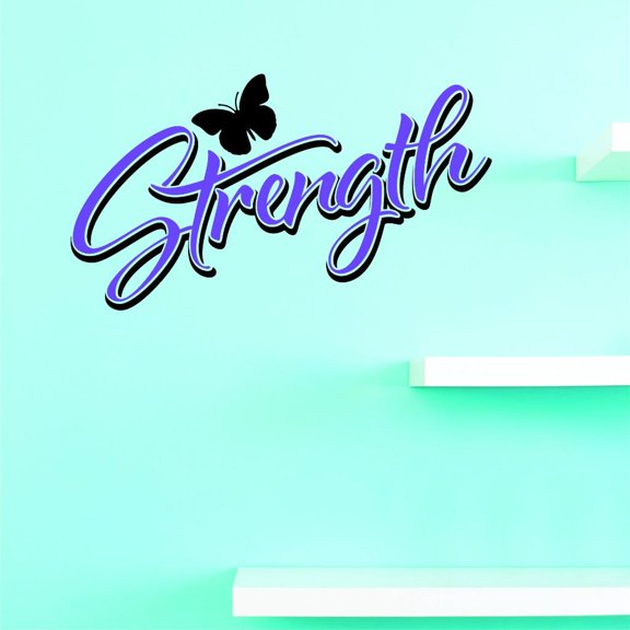 Custom Decals Strength Wall Art Size: 20 X 40 Inches Color: Multi