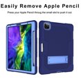 thumbnail image 4 of ELEHOLD Rugged Hybrid Case for iPad Pro 12.9 2022/2021/2020/2018 Three-Layer Full Protection Hidden Kickstand Pencil Holder Shockproof Durable Case for iPad Pro 12.9 inch,Navyblue, 4 of 7