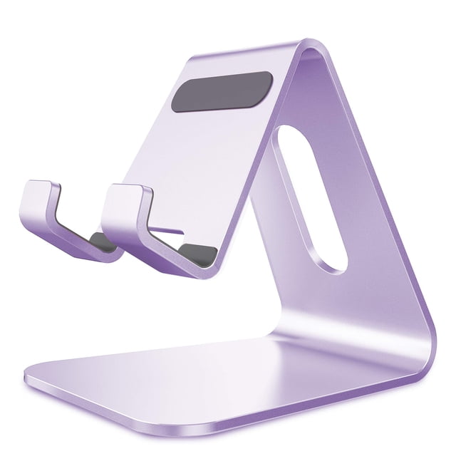 Soporte de escritorio de aluminio CreaDream para teléfono celular, color morado