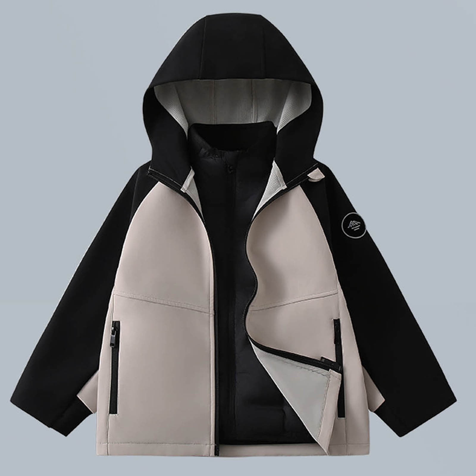 Wiyuqeen Kid's 3 in 1 Hooded Waterproof Coat Winter Ski Hiking Rain Jacket Softshell Fleece Lined Raincoat Windbreaker 3-15 Years