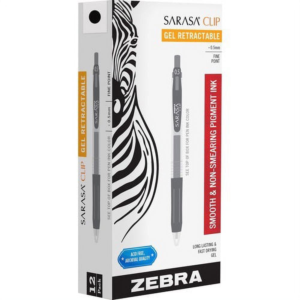 Zebra Sarasa Dry X20 Retractable Gel Ink Pens, 0.7mm, 12-ct