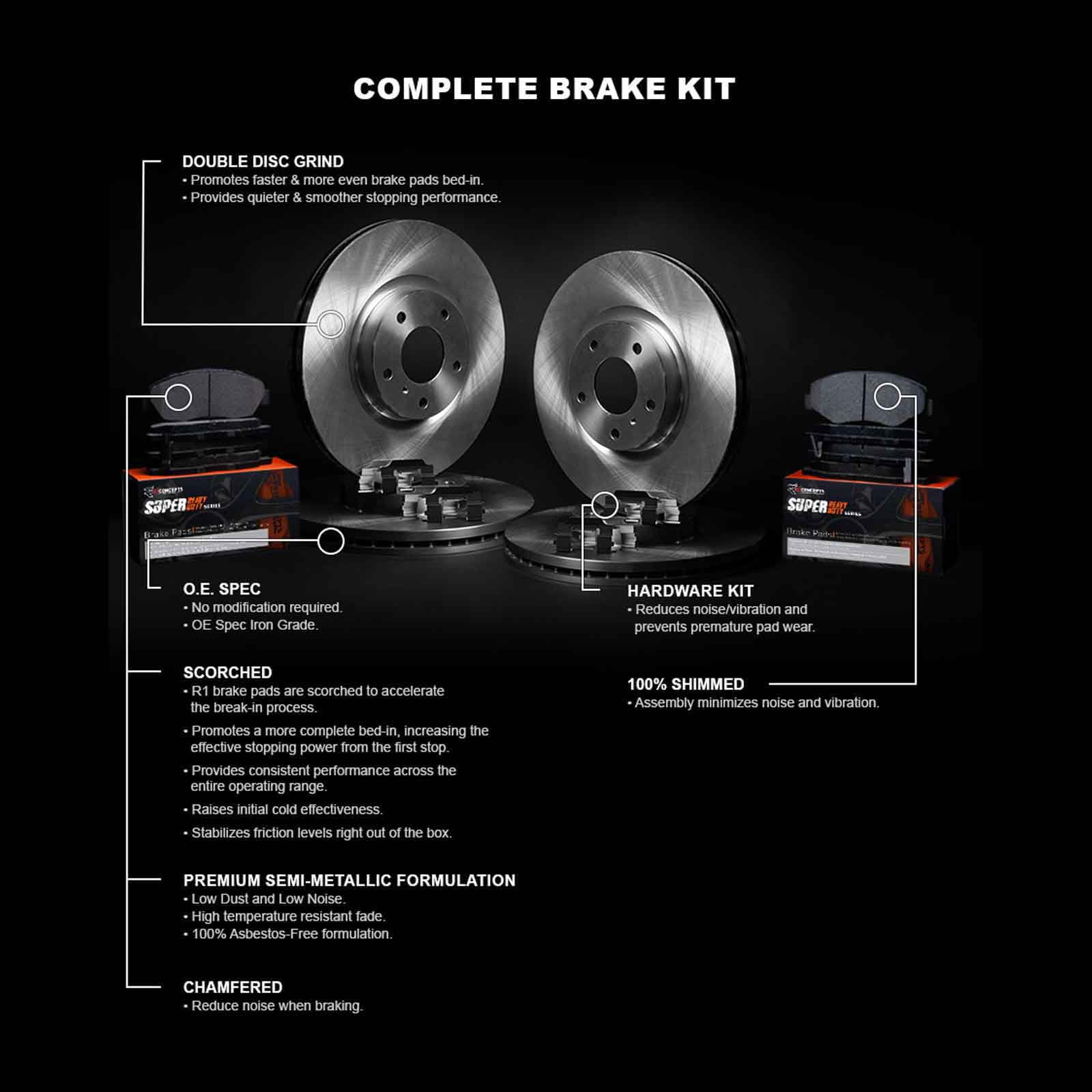 R1 Concepts R1 Concepts Brake Rotor Blank With Sup Dty Pads & Hdw Fits select: 2009-2020 CHEVROLET EXPRESS G3500, 2009-2020 GMC SAVANA