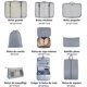 thumbnail image 2 of Organizador de Viaje para Maletas - Set de 9 Bolsas Organizadoras de Viaje - Organizador de Equipaje para Ropa, Ropa Interior, Cosméticos, Accesorios, Zapatos (01 Gris), 2 of 4