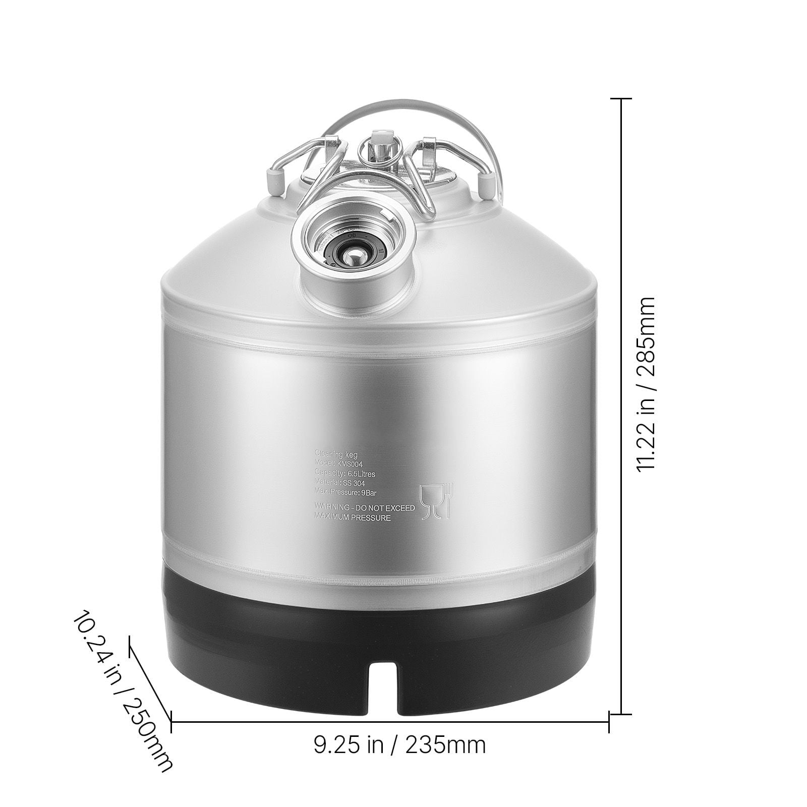 Beer Line Cleaning Kit with D Coupler, 1.75 Gallon Stainless Steel Keg Cleaner for Kegerator Maintenance