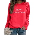 thumbnail image 1 of Sudaderas de Cuello Redondo de Navidad Para Mujer Top Suelto de Manga Larga Con Estampado de Moda Odeerbi  ODB210004, 1 of 4