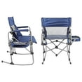 thumbnail image 5 of Rocking Camping Chair with Side Table - Portable Folding Director's Chair for Outdoor Events, Navy, 5 of 5