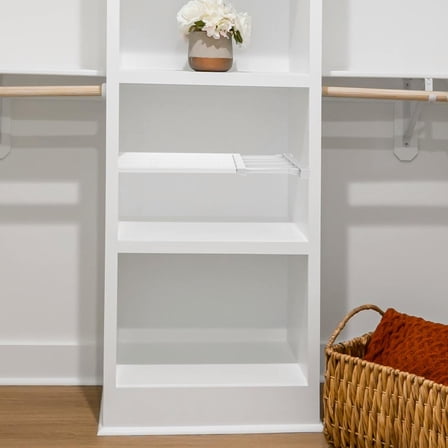 Pretyzoom Multi-Functional Closet Divider Shelf Organizer White PP 1 Set for Bathroom