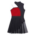 thumbnail image 3 of Raenseen Robe de Ballet Sans Manches pour Filles Épaules Dénudées Style Patchwork à Sequins Rouge Lyrique 12, 3 of 7